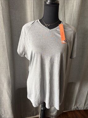adidas Heather Gray Climalite Performance Tee